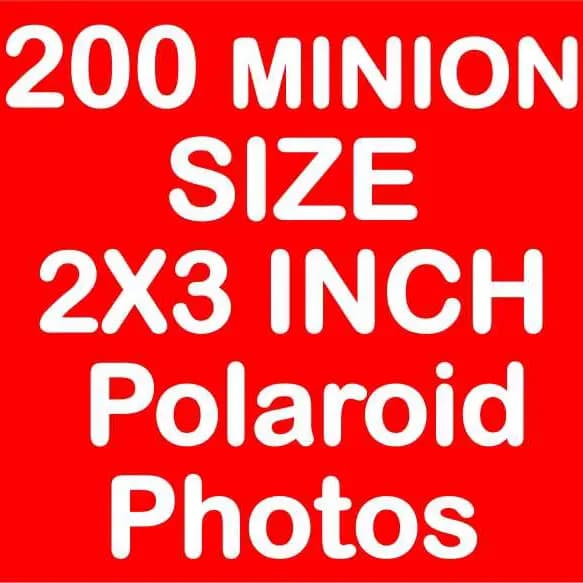 Minion Size 2x3 Inch Polaroid Pictures