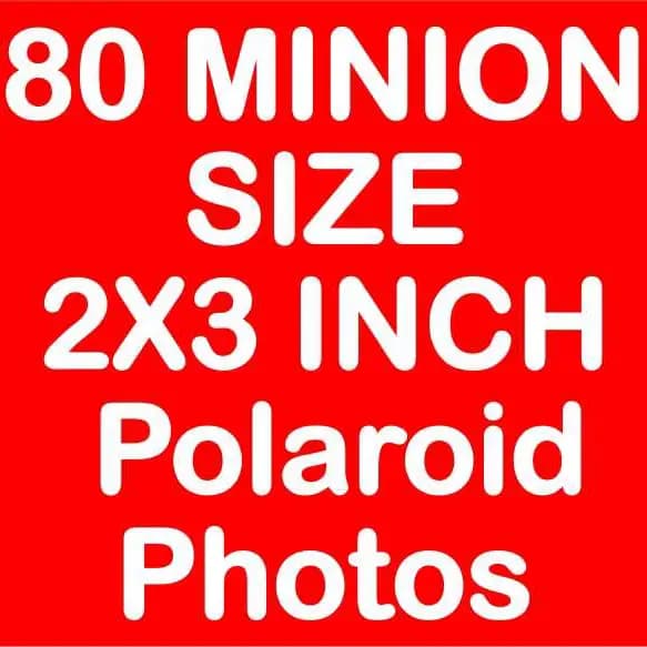 Minion Size 2x3 Inch Polaroid Pictures