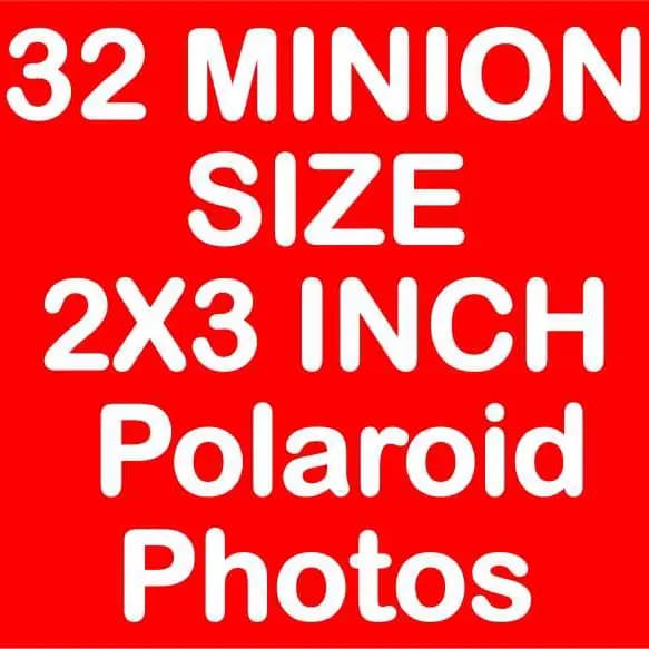 Minion Size 2x3 Inch Polaroid Pictures
