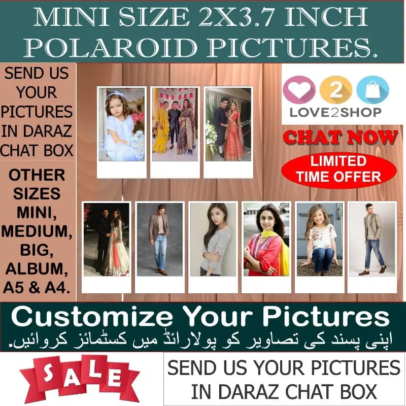 Mini Size 2x3.7 inch Polaroid Pictures