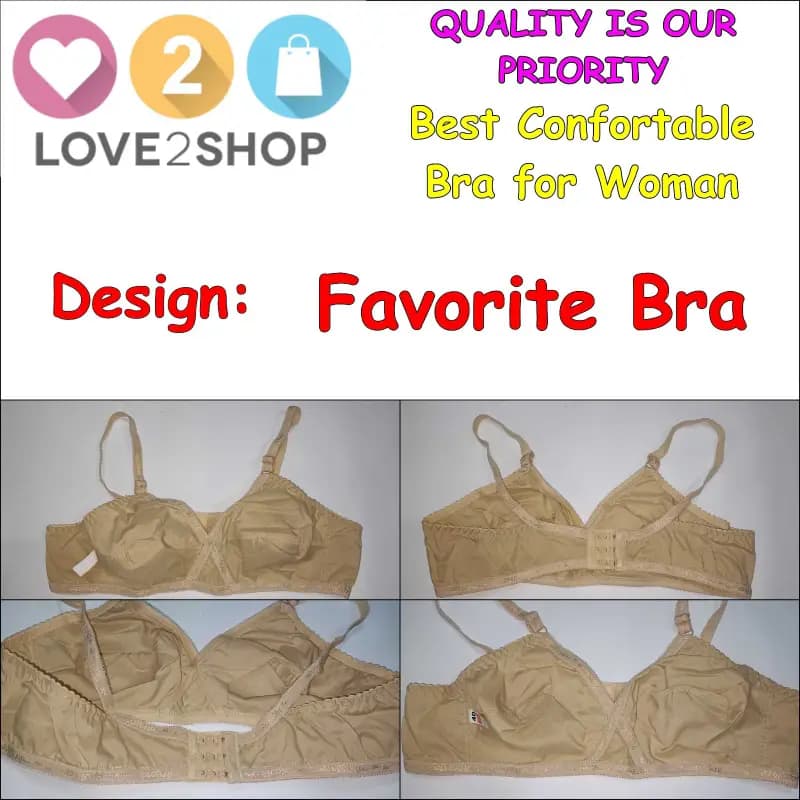 Pack Of 1 - Cotton Bra for Women - Full Non-Padded Cup Shape Bra - Wire Free Bra - Durable Quality in Beautiful Different Designs