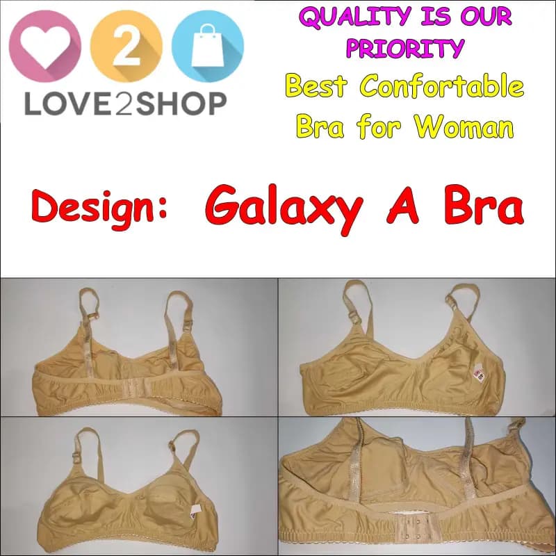 Pack Of 1 - Cotton Bra for Women - Full Non-Padded Cup Shape Bra - Wire Free Bra - Durable Quality in Beautiful Different Designs