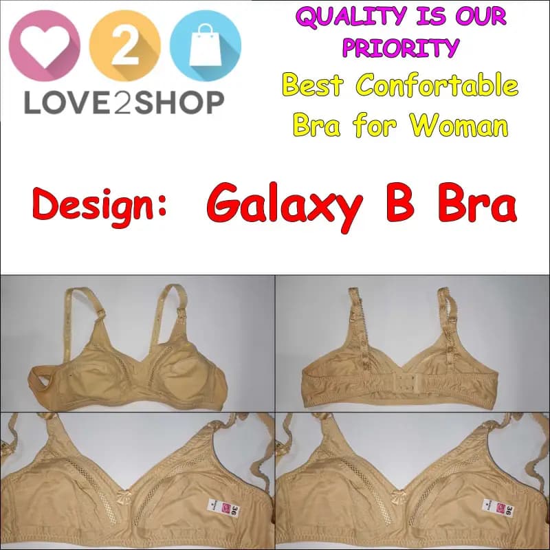 Pack Of 1 - Cotton Bra for Women - Full Non-Padded Cup Shape Bra - Wire Free Bra - Durable Quality in Beautiful Different Designs