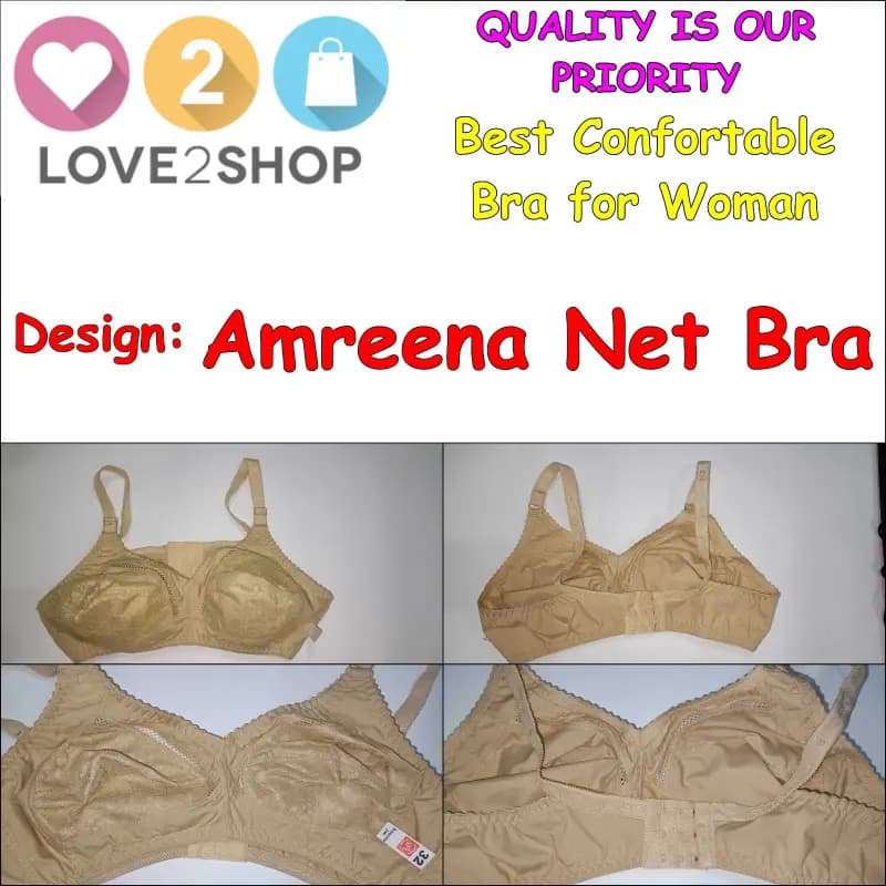 Pack Of 1 - Cotton Bra for Women - Full Non-Padded Cup Shape Bra - Wire Free Bra - Durable Quality in Beautiful Different Designs