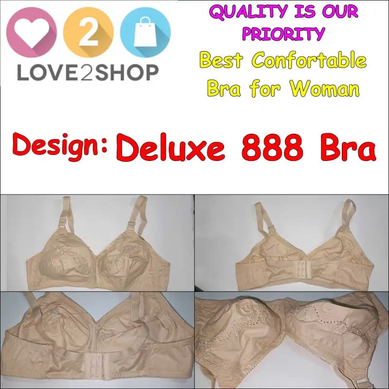 Pack Of 1 - Cotton Bra for Women - Full Non-Padded Cup Shape Bra - Wire Free Bra - Durable Quality in Beautiful Different Designs