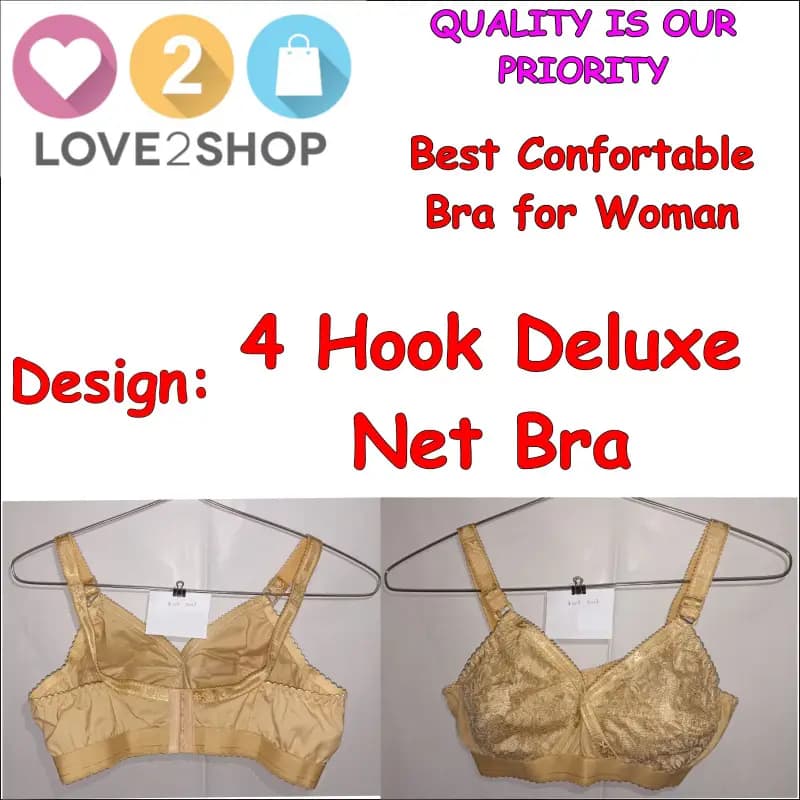 Pack Of 1 - Cotton Bra for Women - Full Non-Padded Cup Shape Bra - Wire Free Bra - Durable Quality in Beautiful Different Designs