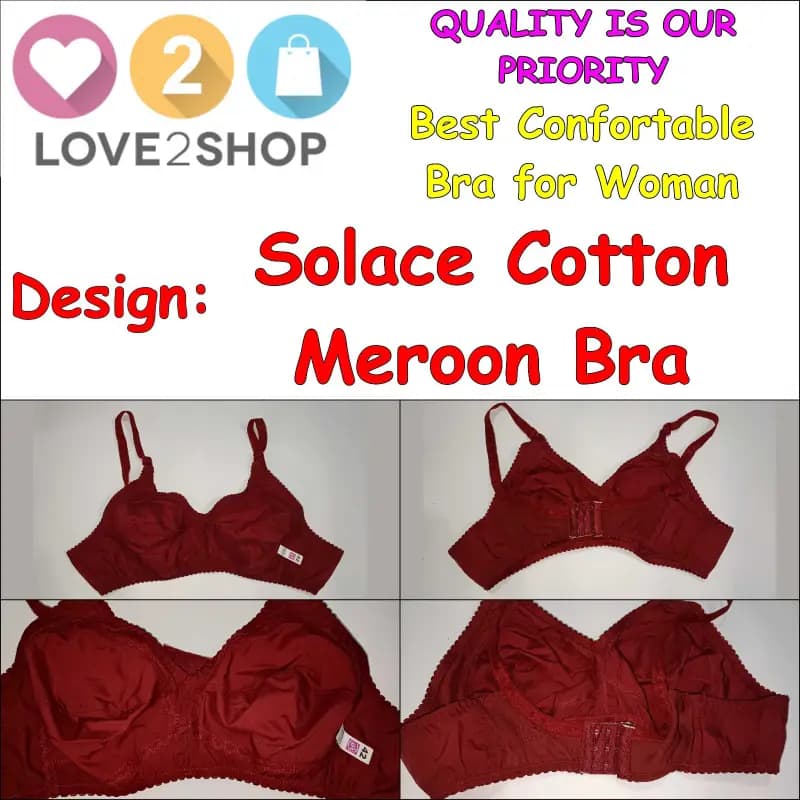 Pack Of 3 - Cotton Bra for Women - Full Non-Padded Cup Shape Bra - Wire Free Bra - Durable Quality in Beautiful Different Designs